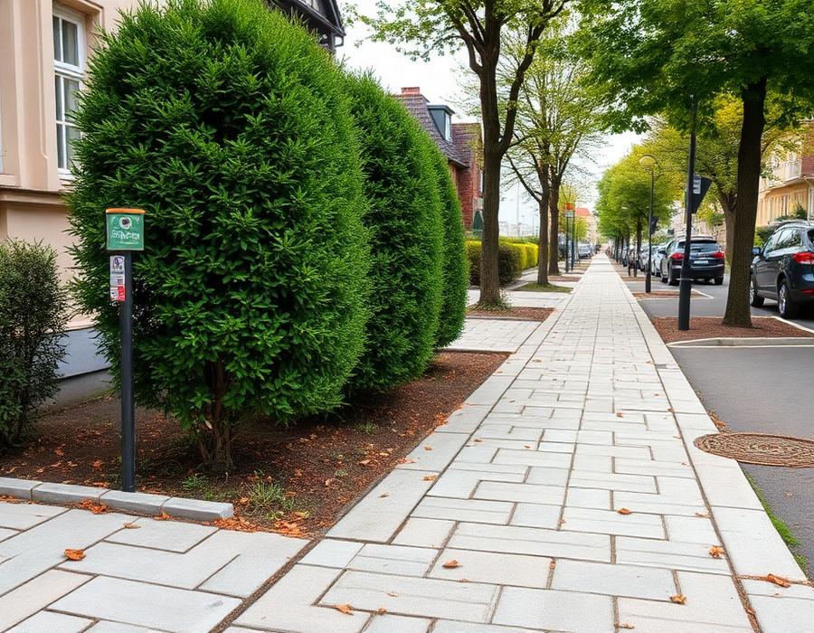 Wiederhergestellter Gehweg nach Tiefbauarbeiten